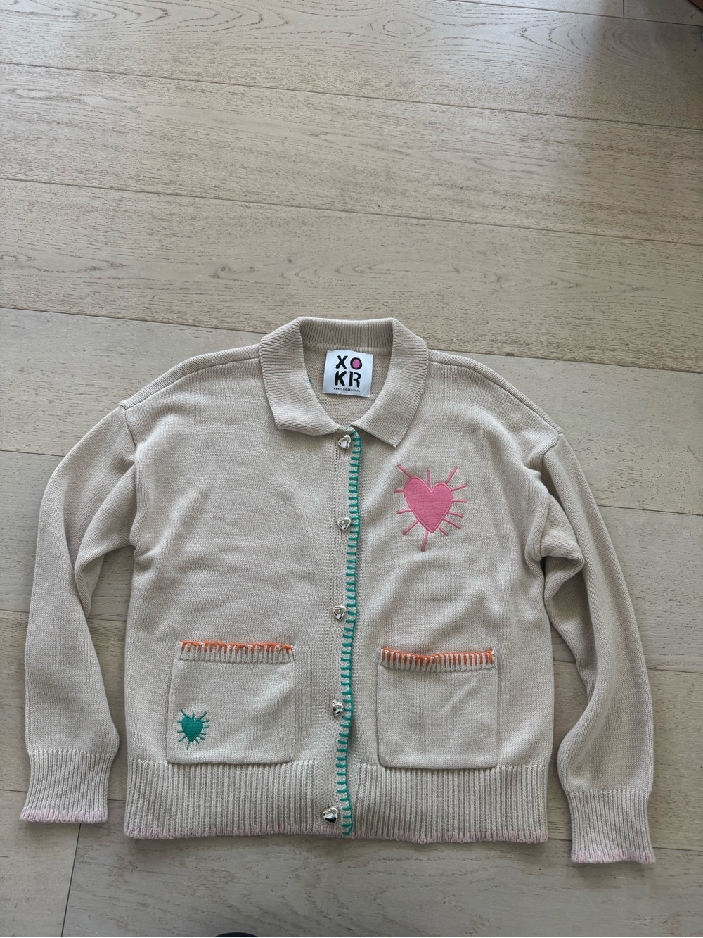 Kerri Rosenthal heart cardigan. Size Medium - Picture 2 of 9
